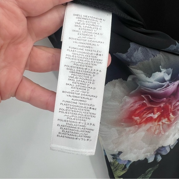 Adrianna Papell Floral Overlay Maxi Wide Leg Jumpsuit in Black Multi Size 16 - Picture 12 of 16